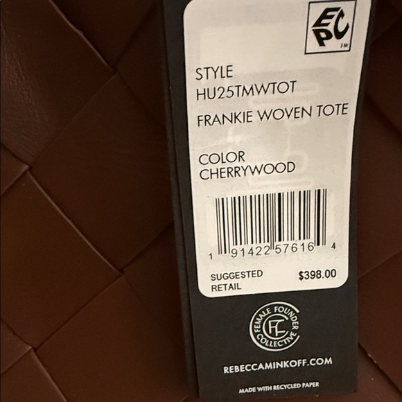 Rebecca Minkoff Brown Woven Leather Tote Bag like new w/tag and dust bag - Picture 7 of 7